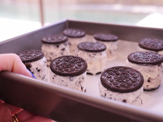 oreo icecream sandwhiches