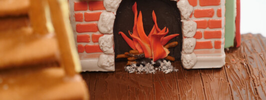 gingerbread house fireplace